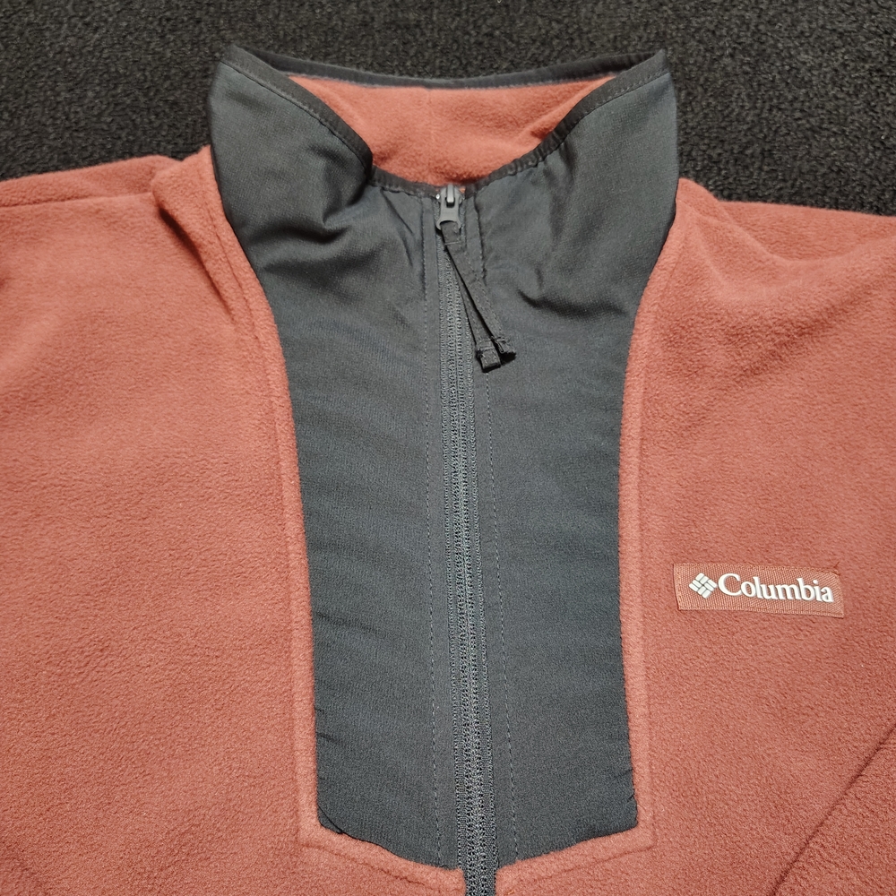 Columbia Sequoia Grove Rust Brown Half 1/2 Zip Fleece Men's Size Small New